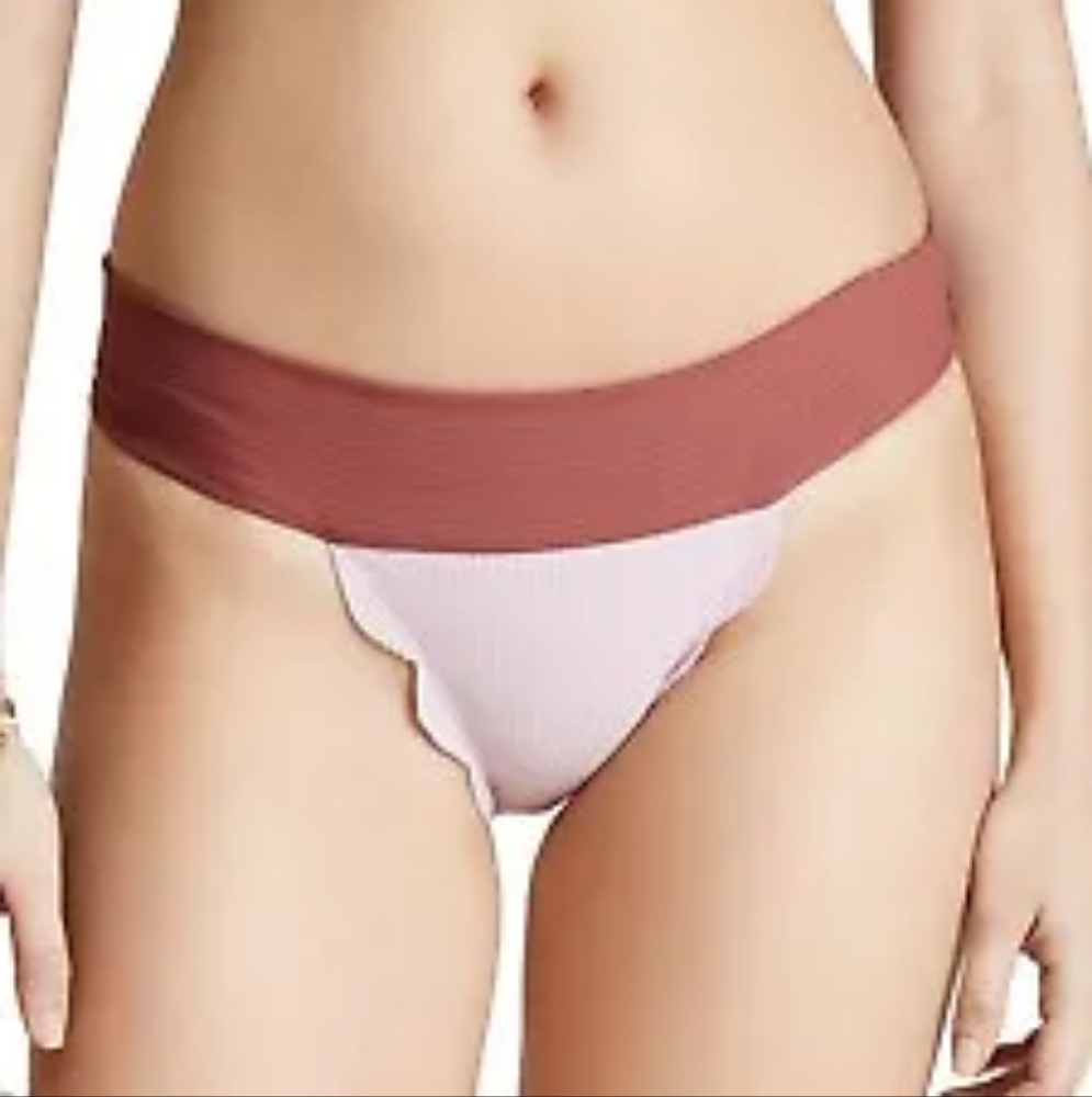 NWT Marysia pink Santa Clara scalloped bikini bottom